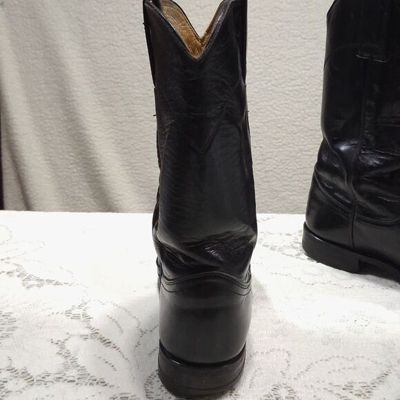 JUSTIN Women's Size 5.5A Vintage Black Leather Roper Western Cowgirl Boots L3703 - Picture 4 of 16